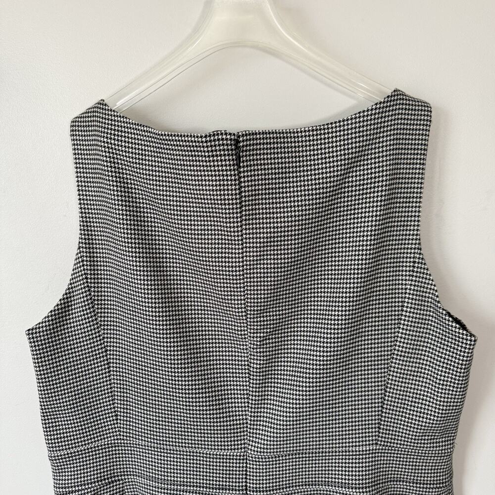 Ann Taylor Wool Blend Houndstooth Sheath Size 16 Sleeveless dress Career New - Picture 2 of 5